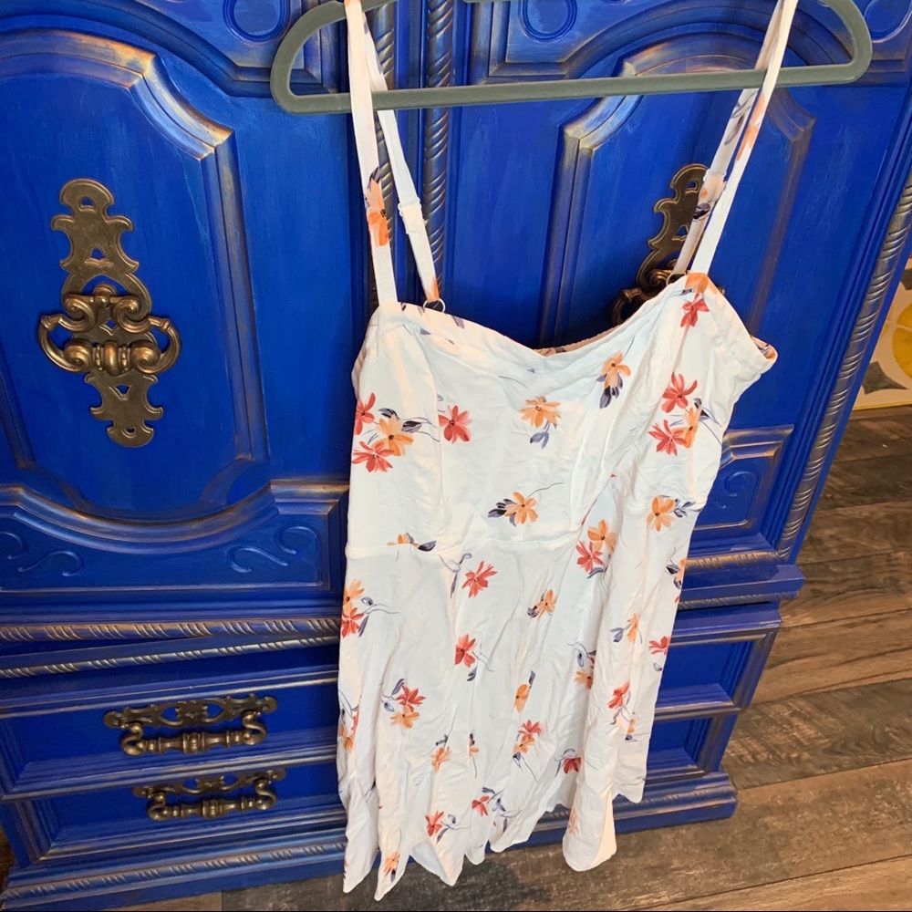 Torrid Plus Tank Dress White Floral Sundress 1XL - Picture 1 of 3